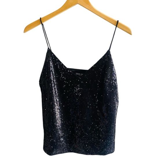 DAVID LERNER CHRISSY Sequin Cami camisole V-NECK - Picture 7 of 11